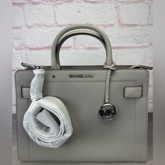 Michael Kors NWT Gray Medium East West Rayne Leather Handbag - Picture 1 of 11